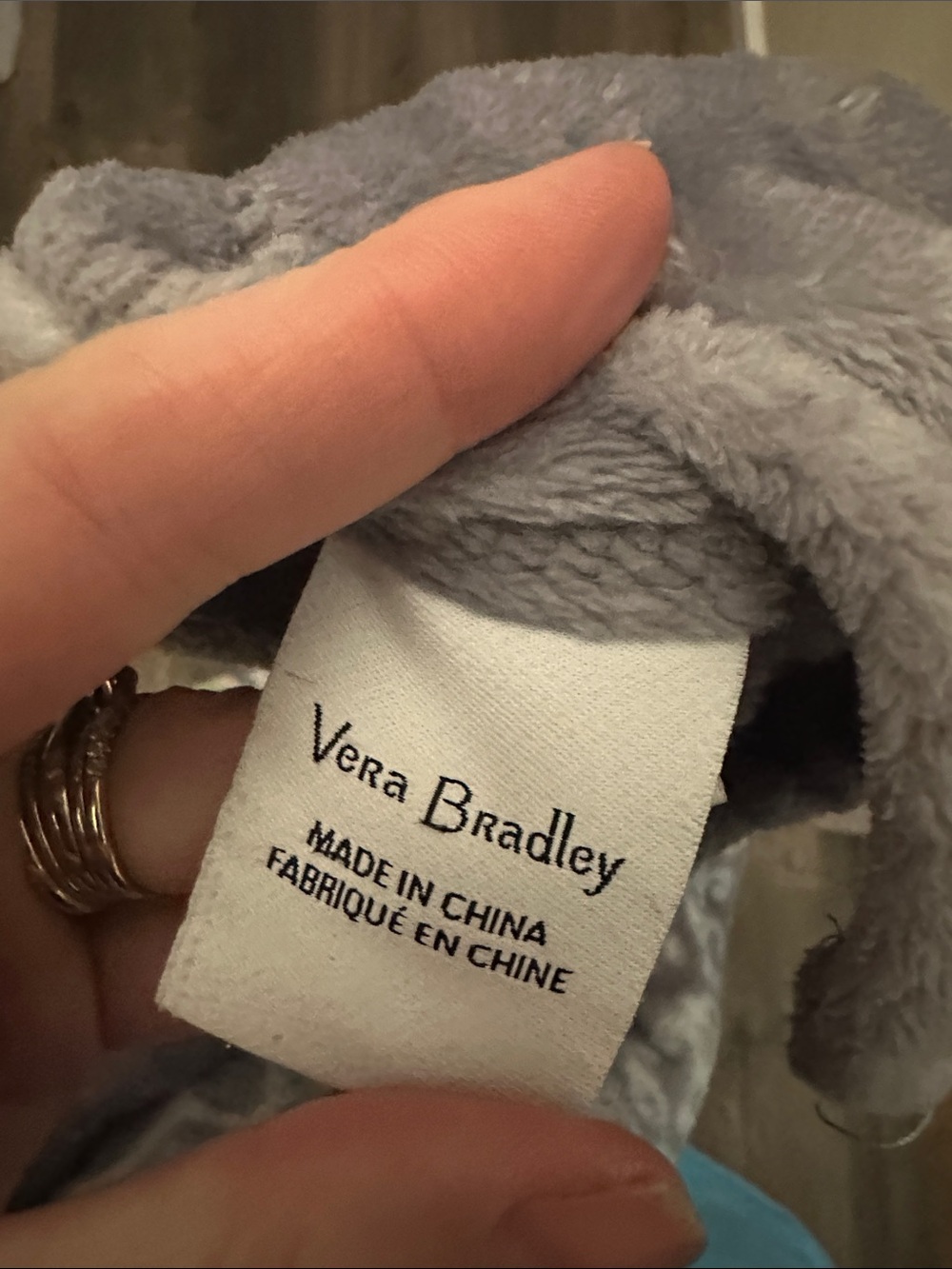 Vera Bradley Plush Robe in Light Gray